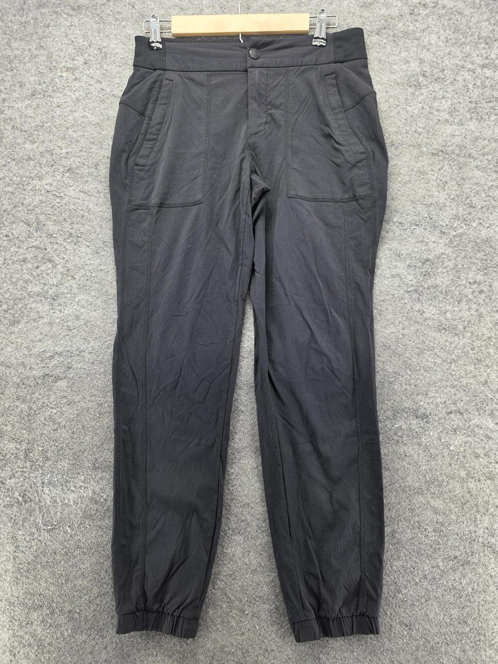 Athleta Jogger Pants Womens 4 Black Nylon Spandex Elastic Waist Activewear